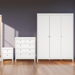 Florence Madrid White 3 Piece Bedroom Furniture Set