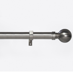 Caecus 70-120cm Extendable Metal Eyelet Brushed Chrome Ball Curtain Pole - thumbnail 1