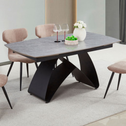 DS Living Maelis Gray Cracked Stone Extendable Dining Table