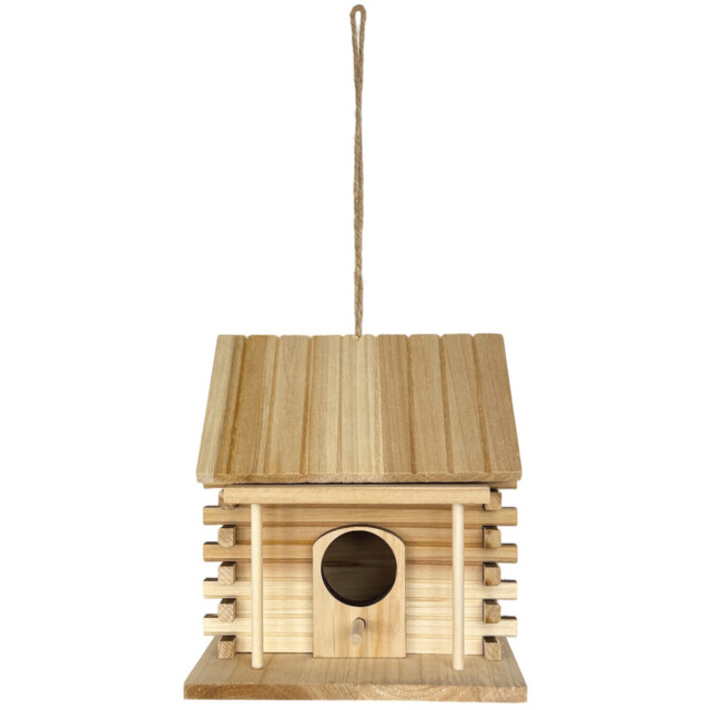 Cabin Bird House Natural - image 1