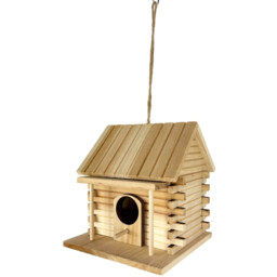Cabin Bird House Natural - thumbnail 2