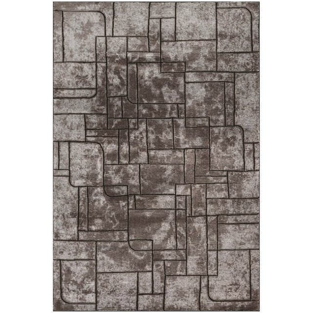 Desire Rugs Belgravia Metallic Sheen Modern Cobble Design Mocha Rug 200 x 290cm - image 1