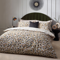 Hoem City Super King Toffee Abstract Geometric Duvet Set
