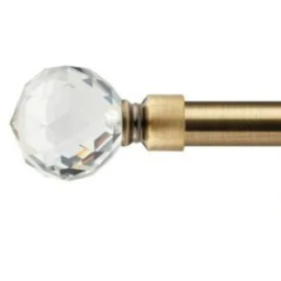 New Edge Blinds Cristalla Brass Extendable Eyelet Metal Curtain Pole Set 160-300cm