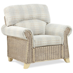 Desser Clifton 4 Seater Natural Rattan Check Fabric Sofa Set - thumbnail 4