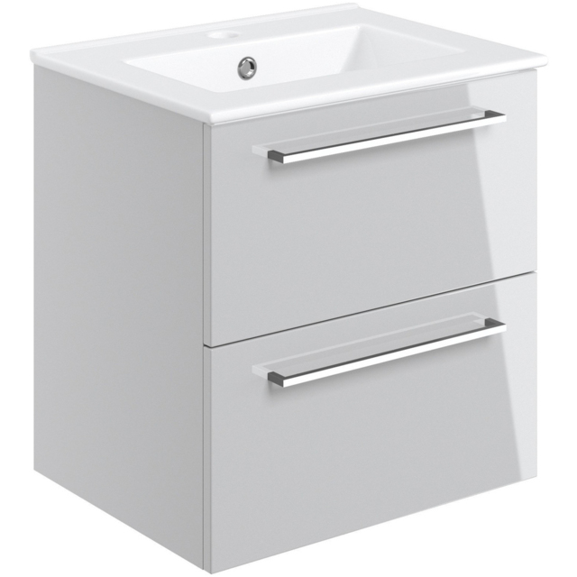 Bathstore Milford 2 Door Grey Wall Hung Basin Unit 510mm - image 1