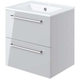 Bathstore Milford 2 Door Grey Wall Hung Basin Unit 510mm - thumbnail 3