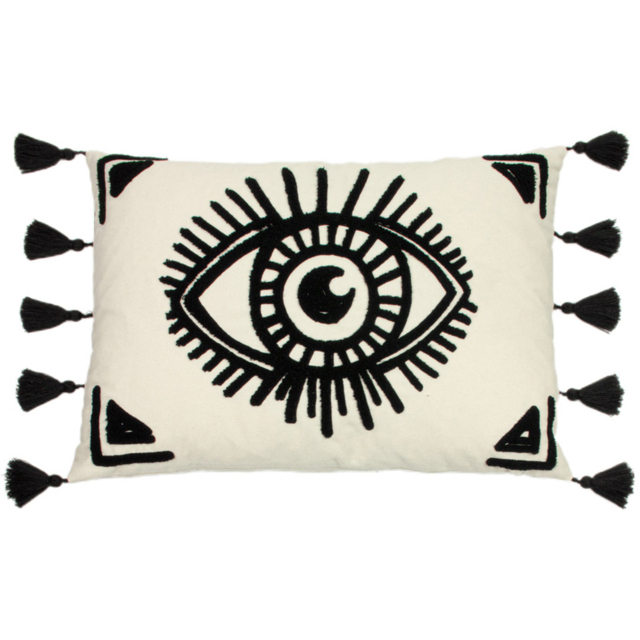 furn. Ashram Eye Monochrome Embroidered Cushion - image 1