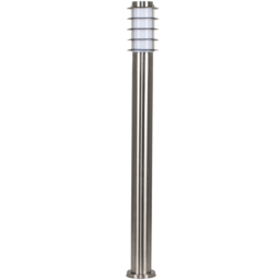 ValueLights Wharf Silver Warm White Bulb Bollard Light 1m