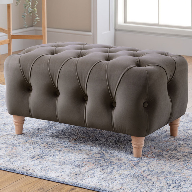 Mushroom Velvet Footstool - image 1