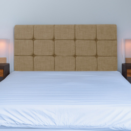 Bedmaster Pearl Double Cream Linen Squared Headboard - thumbnail 1