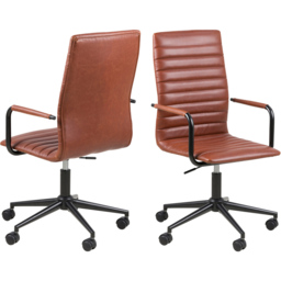 Florence Winslow Vintage Brandy Swivel Desk Chair with Adjustable Height - thumbnail 2