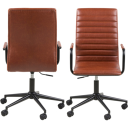 Florence Winslow Vintage Brandy Swivel Desk Chair with Adjustable Height - thumbnail 3