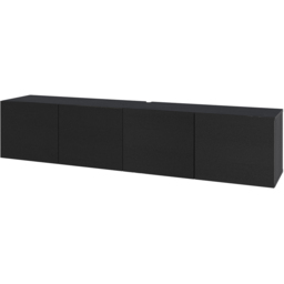 Decortie Combe Black Wood 4 Door Wall-Mounted TV Unit - thumbnail 2