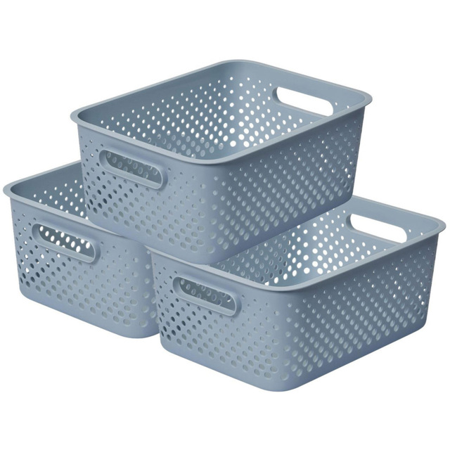 SmartStore Essence Large Sea Salt Storage Tray Basket 11.4L 3 Pack - image 1