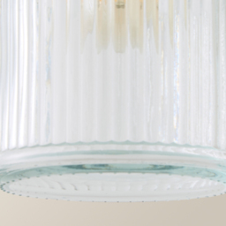 ValueLights Black Ribbed Pattern Glass Jar Pendant Shade - thumbnail 3