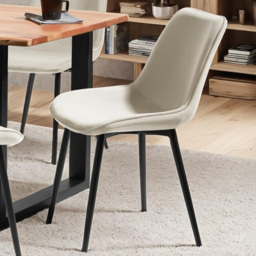 tectake Monroe Cream Velvet Padded Dining Chair Set of 8