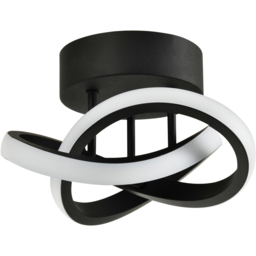Happy Homewares Black Swirl Thick Metal Strip Creates LED Ceiling Light