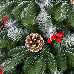 Green Beaumont Flocked Fir Artificial Christmas Tree 7ft - thumbnail 2