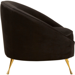 Premier Housewares Manhattan Black Velvet Cocoon Chair - thumbnail 3
