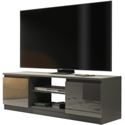 Creative Furniture Aura Dark Grey and Dark Grey Gloss 2 Door 2 Shelf TV Unit - thumbnail 2