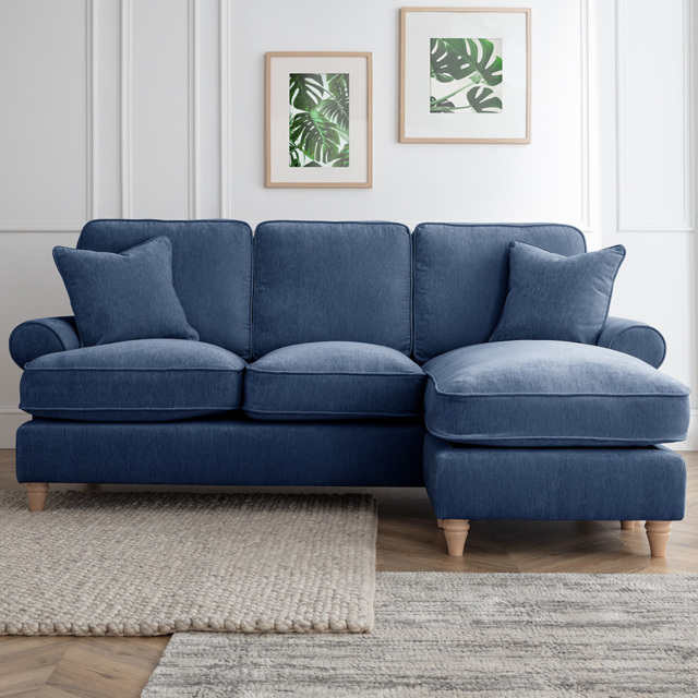 The Victoria 3 Seater Navy Right Hand Chaise Sofa - image 1