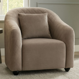 Premier Housewares Fifi Grey Velvet Accent Chair - thumbnail 1