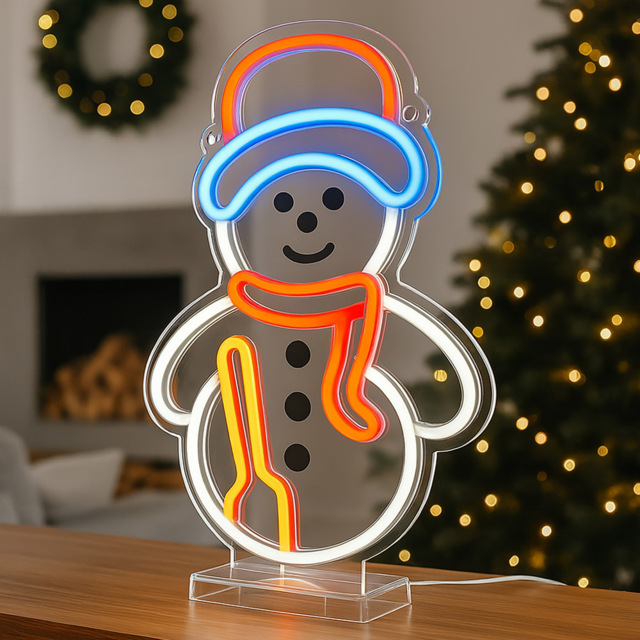 Xmas Haus Neon LED Snowman 29 x 17cm - image 1