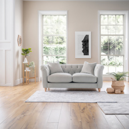 2 Seater Chalk Velvet Sofa - thumbnail 4
