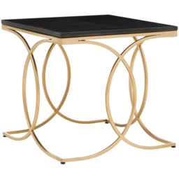 Premier Housewares Kia Black Marble and Gold Side Table - thumbnail 2