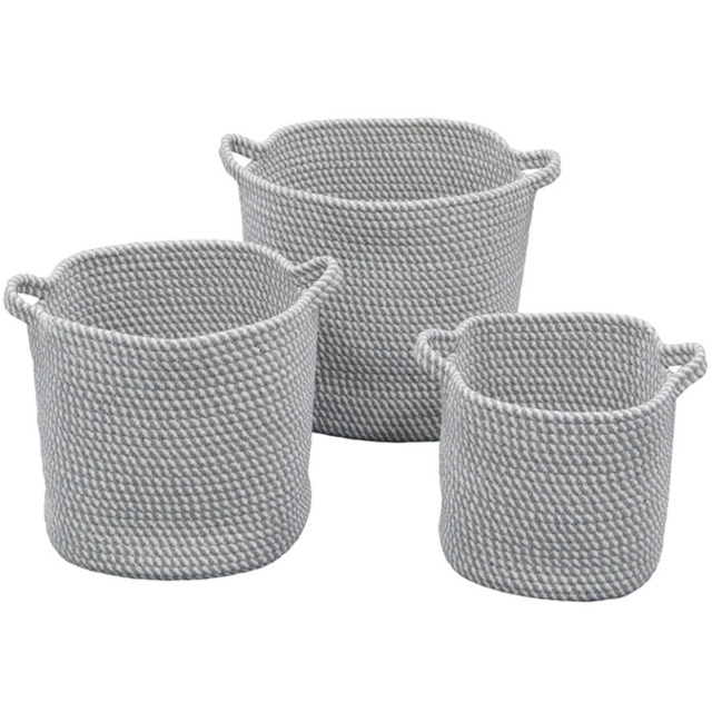 JVL Edison Cotton Rope Storage Basket 3 Pack - image 1