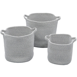 JVL Edison Cotton Rope Storage Basket 3 Pack