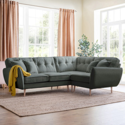 Opry Faro 4 Seater Button Back Slate Corner Sofa
