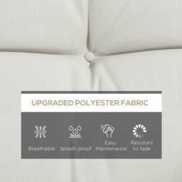 Outsunny White Seat Cushion Replacement with Pillows Set of 4 - thumbnail 4