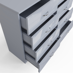 FWStyle Chilton 8 Drawer Grey Gloss Chest of Drawers - thumbnail 4