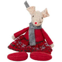 Single Hanging Traditional Mouse Christmas Ornament in Assorted styles