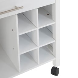 Premier Housewares Top 1 Drawer White and Bamboo Kitchen Trolley - thumbnail 4