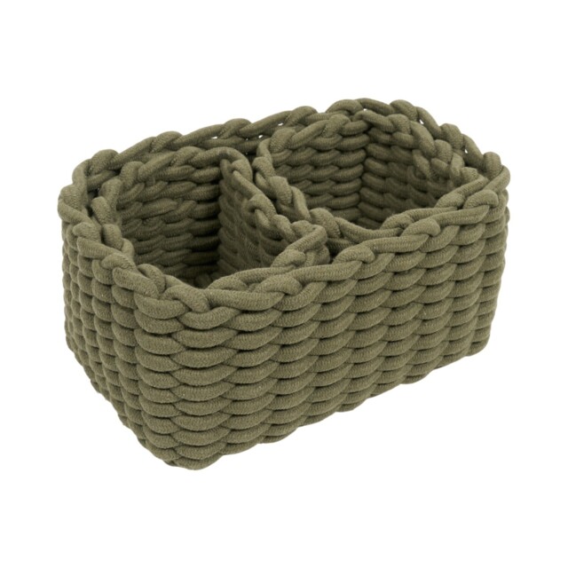 Set of 3 Woven Rope Baskets Olive - image 1