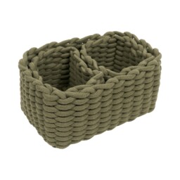 Set of 3 Woven Rope Baskets Olive