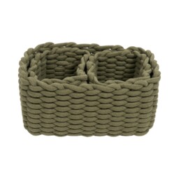 Set of 3 Woven Rope Baskets Olive - thumbnail 2