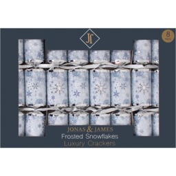 Jack & Jones Silver Frosted Snowflakes Deluxe Christmas Crackers 8 Pack - thumbnail 1