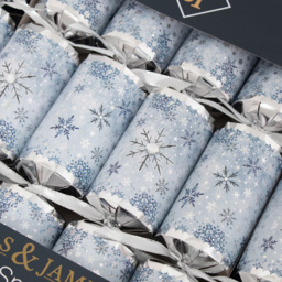 Jack & Jones Silver Frosted Snowflakes Deluxe Christmas Crackers 8 Pack - thumbnail 4