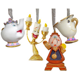 Disney Beauty and The Beast Resin Hanging Decoration 4 Pack