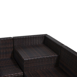 Outsunny 8 pcs Rattan Sofa Set Brown - thumbnail 4
