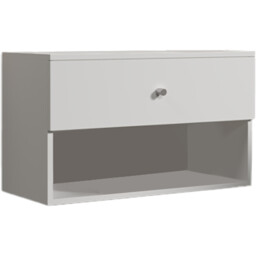 Wall Hanging Cube Bedside Table Matt White - thumbnail 2