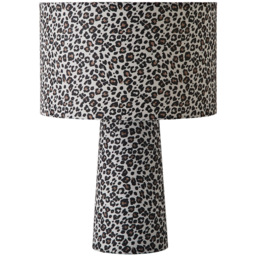 ValueLights Bertie Leopard Print Fabric LED Table Lamp