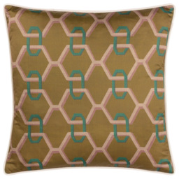 Paoletti Carnaby Bronze Geometric Chain Satin Cushion