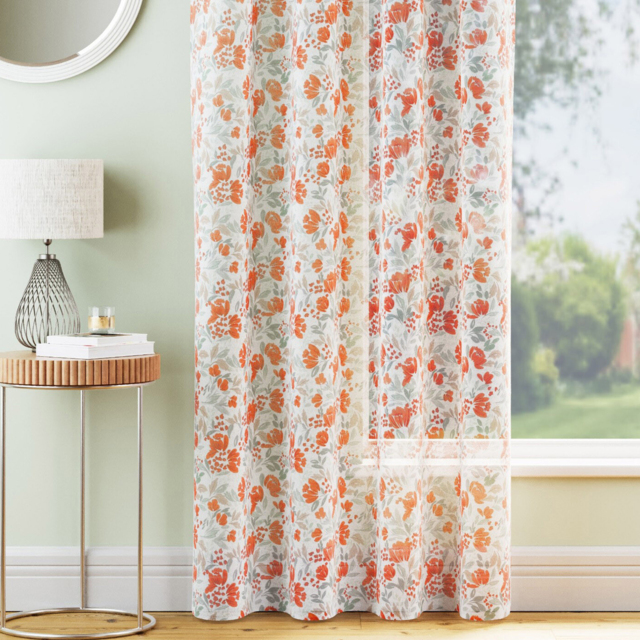 Mia Curtain Panel Burnt Orange 137cm - image 1
