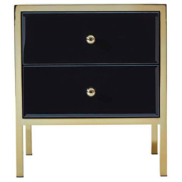 Birlea Fenwick 2 Drawer Black Bedside Table - thumbnail 3