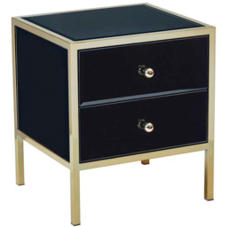 Birlea Fenwick 2 Drawer Black Bedside Table - thumbnail 2